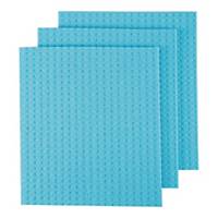 PK3 SPONGE-TYPE TOWELS BLUE