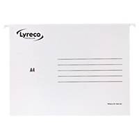 Dossiers suspendus Lyreco Premium A4, emb. de 25 pcs, blanc