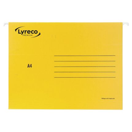 Pack de 25 carpeta colgante Lyreco Premium - A4 cartulina - lomo V – amarillo