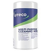 Lyreco sokoldalú tisztítókendő, antibakteriális, 100 darab/csomag