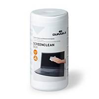 Pack de 100 toallitas humedas Durable ScreenClean - sin alcohol - biodegradables