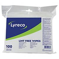 Lyreco száraz tisztítókendő, 100 darab/csomag