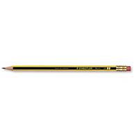 Staedtler® Noris 122-HB potlood en gom, HB, geel-zwart design, doos 12 potloden
