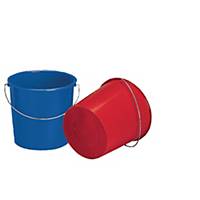 Emmer in polyethyleen, 10 l, blauw of rood assorti, per stuk