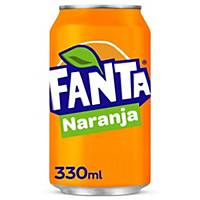 Pack de 24 latas de Fanta laranja - 33 cl