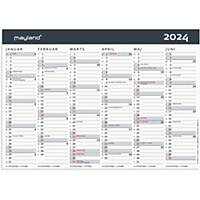 Kalender Mayland 0580 50, 2024, 2 x 6 måneder, A5, grå