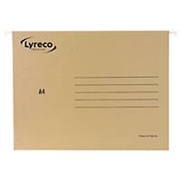 Lyreco Premium A4 Suspension Files, 24.3 mm deep, brown, pack of 25