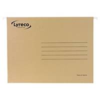 Dossiers suspendus Lyreco Premium pour tiroirs, folio, fond V, kraft, 25 pièces