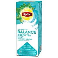 Lipton groene thee met munt, doos van 25 theezakjes