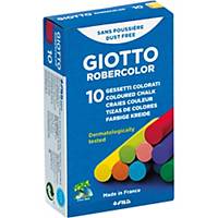 Caja de 10 tizas de colores antipolvo Robercolor