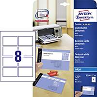 Avery Quick&Clean™ Kétoldalas nyomtatható névjegykártya, 80 db/csomag