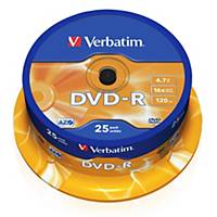 Verbatim 43522 DVD-R 4.7GB 16x Matt Silver Spindle - 25 Pack