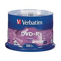 Verbatim DVD+R 16x 4.7Gb  Printable-  Spindle of 50 discs