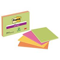 Super Sticky bločky Post-it® 5845, 203x152mm, 4 barvy, bal. 4 bločků/45 líst