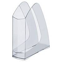 Porte-revues Lyreco 632 en plastique, dos 75 mm, transparent