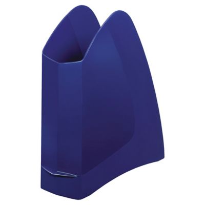 Porte-revues Lyreco 632 en plastique, dos 75 mm, bleu
