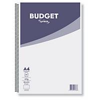 Poznámkový blok Lyreco Budget, A4, špirálový, linajkový 8 mm, 160 strán