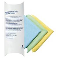 LYRECO MICROFIBRE CLOTH ASSORTED - PACK OF 3
