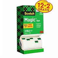 Pack de 14 Fitas adesivas Scotch magic invisível Dimensões: 19 mm x 33 m