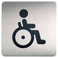 Pictogramme carré Durable - toilettes handicapés - métal