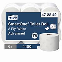 Tork 472242 SmartOne® Toilettenpapier Weiß T8 2-lagig, 6 Rollen x 207m