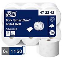 Tork Smartone T8 White 2 Ply Toilet Roll 207M - Pack of 6