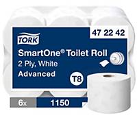 Papel higiénico Tork SmartOne T8  - 2 capas - 207 m - Pack de 6 rollos