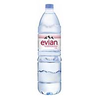 Eau minérale Evian, le paquet de 6 bouteilles de 1,5 l