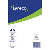 Lyreco Briefblock, A5, blanko, 70g, ungelocht, 50 Blatt
