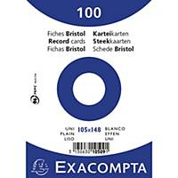 File cards Exacompta A6, blank, white, package of 100 pcs
