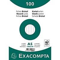 BX100 EXACOMPTA INDEXCARD A5 RULED WH@