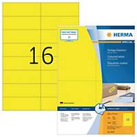 Herma 4256 coloured labels 105x37mm yellow - box of 1600