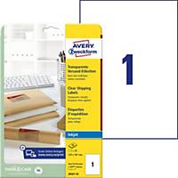 Self-adhesive clear Labels J8567-25 Avery Zweckform, 45,7x25,4 mm, 25/pack
