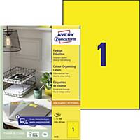 Avery Zweckform 3473 Universal-Etiketten, 210 x 297 mm, gelb, 100 Stück/Packung