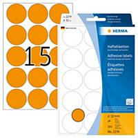 Herma 2274 round colored labels, 32mm, fluo orange, per 360 labels