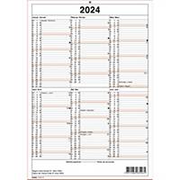 Calendario da parete Simplex 40320, con spazio per appunti, 6 mesi/p., 2 lingue
