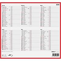 Wandkalender Biella 871006, mit Notizraum, 1/2 Jahr pro Seite, deutsch