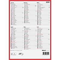 Wandkalender Biella 871407, mit Notizraum, 1/2 Jahr pro Seite, deutsch