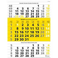 Calendrier mensuel Simplex 970008, 3 mois par page, jaune/blanc