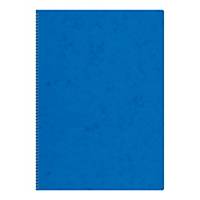 Cahier de notes A5, 4 mm à carreaux, avec reliure spirale, 48 feuilles, bleu