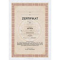 Share certificate A4, German, pack of 10 sheets