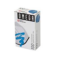 Corner clips Omega, blue, 100 pcs per pack