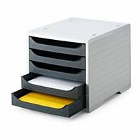Drawer system Styrobox, 5 drawers, light grey/anthracite