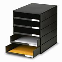Drawer system Styroval pro Oeko, 14-8001, 5 open drawers, black