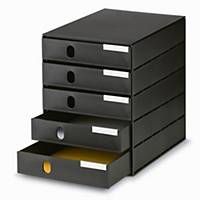 Système de tiroirs Styroval pro Oeko, 14-8000, 5 tiroirs fermés, noir