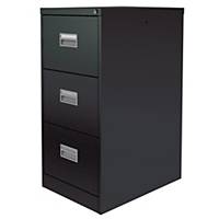 Silverline Black 3-Drawer Filing Cabinet H1009mm X W458mm X D622mm