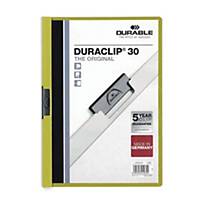 Durable Duraclip A4 Folder 3mm Light Green - 30 Sheets Capacity