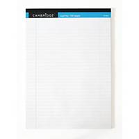 Cambridge Legal Pad Perforated Tear-off Feint Ruled with Margin 100 Pages A4 Yellow Ref F79025 lot de 10 