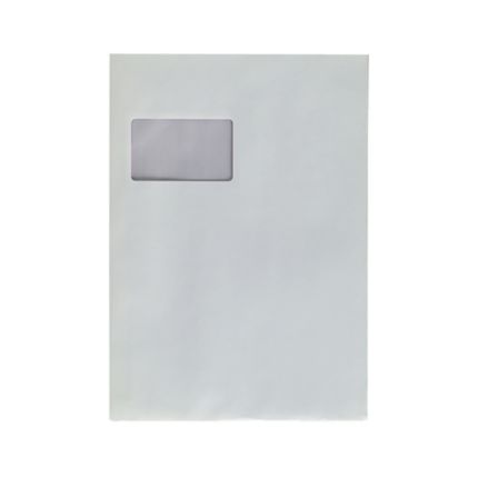25 x Versandtaschen C4 weiß Umschlag für A4 1A  Haftklebung haftklebend Fenster 