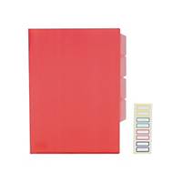 E356 3-Pocket Plastic Folder A4 Red